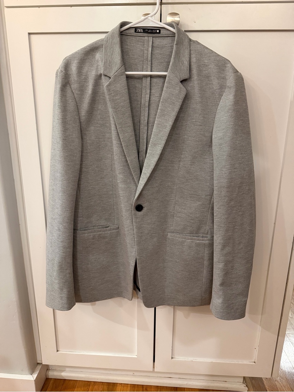 Zara Men's Gray Single-Button Blazer